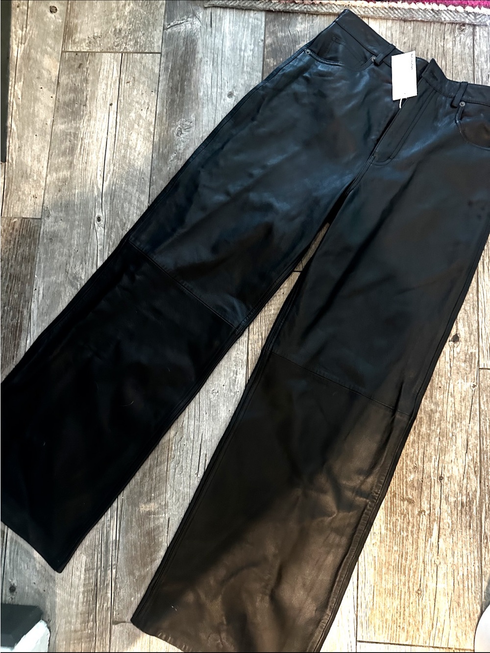 NWT Reformation Veda Kennedy Wide Leg Leather Pants 8 - Picture 4 of 4